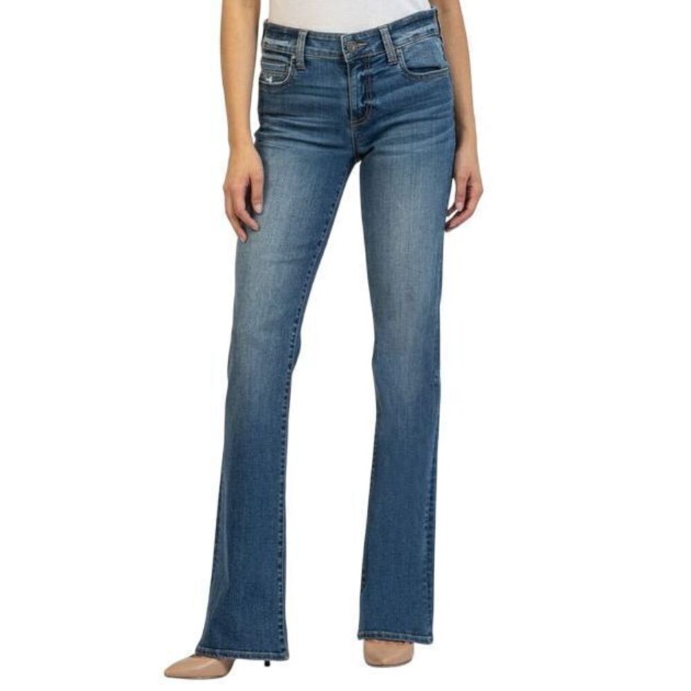 KUT from the Kloth Natalie High Rise Bootcut Medium Wash Jean Classic Denim Blue